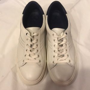 Chevron color-block sneaker/ calf leather